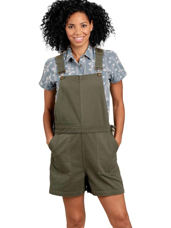 Toad&Co Denim - Toad&Co Olive Green Short Women's Overalls
